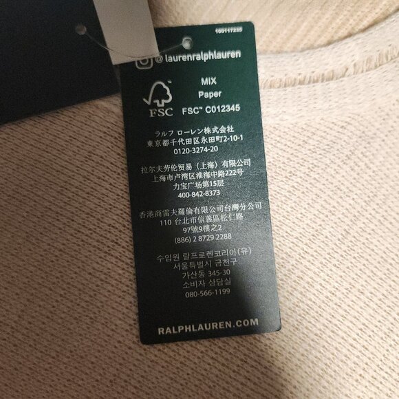 Lauren Ralph Lauren Fringe Trim Top Sweater Cream Boho Festival Size Small NWT - Picture 13 of 16